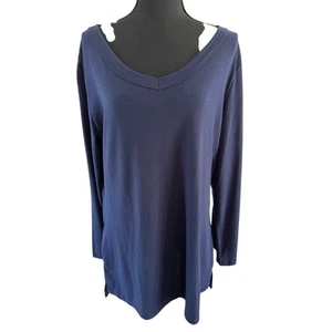 Allegra K Tunic Top with Pockets - NWT - XL - Navy - Picture 1 of 8