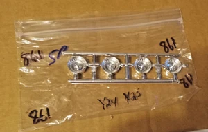 Four (4) Chrome Wheels (parts only) 1/25 scale Package # 861 hard find - Picture 1 of 2