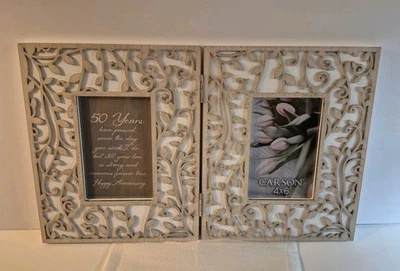 Carson Decorative Double Frame, Anniversary/4x6 Photo, Wood Type Frame - #17552 - Image 1 of 4