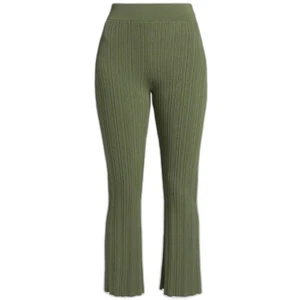 Veronica Beard Massaro grün varigiert Rippstrick Stretch Pull On Schlag Bein Hose - Bild 1 von 10