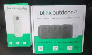 Blink Outdoor 4 Battery Powered 3-Camera Security System  + Video Doorbell  - Picture 1 of 4