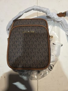 Michael Kors Jet Set Travel Chain North South Crossbody Braun MK Signature - Bild 1 von 4