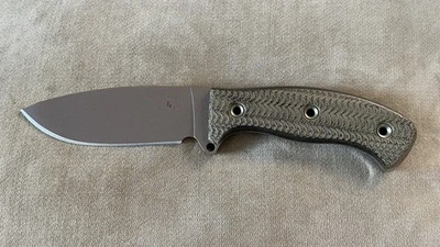 Busse Combat Custom Shop BAe Sandpaper Finish INFI Steel Micarta Handles - Image 1 of 4