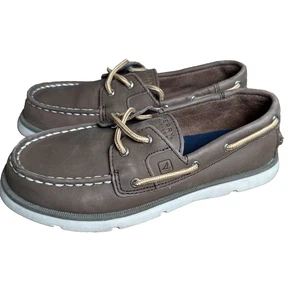 Sperry Top-Sider Leeward Jungen Größe 3M US Bootsschuhe braun Leder - Bild 1 von 10