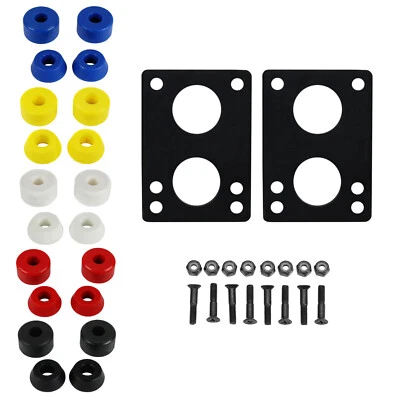 TGM SKATEBOARDS X H BLOCK Longboard Kit Dimebag Bushings Choose Color with 1/4" Risers and 1 1/2" Hardware