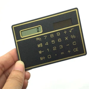 8 Digits Ultra Thin Mini Slim Credit Card Solar Power Pocket Calculator - Picture 1 of 12