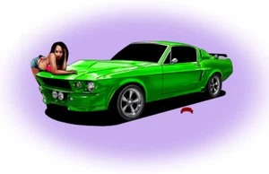 Mustang ford sexy ebony car art classic hot rod 11x17 pinup print Dan DeMille - Picture 1 of 1