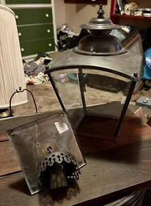 Antique Lantern Lamp Brass with Beveled Glass 5” Base 13” Tall! Beautiful! Rare! - Picture 1 of 8