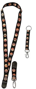 Emoji faces Lanyard Key Chain ID Strap ( lanyard & key-chain) new SMILES FACES  - Picture 1 of 5