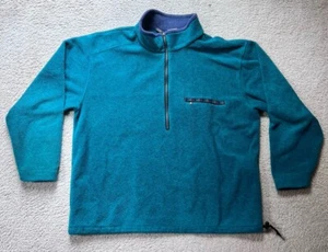 Vintage LL Bean Sweater Mens XXL Green!Blue Fleece  , Aztec Freeport Main 90s - Picture 1 of 9