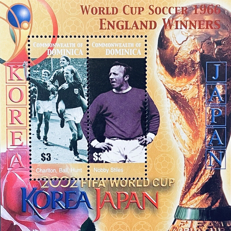 SELLO DOMINICA 2002 COPA MUNDIAL DE FÚTBOL CAMPEONATOS SS MNH JAPÓN Y COREA Foto 1 de 1