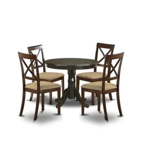 ANBO5-CAP-C 5 Pc small Kitchen Table and Chairs set-round Table and 4 Chairs... - Picture 1 of 4