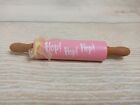 New! "Hop Hop Hop" Easter Wood MINI ROLLING PIN Farmhouse Tier Tray Table Decor 