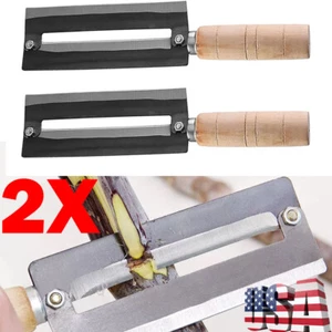 2PCS 26*16cm Carbon Steel Double Sharp Sugarcane Peeler Knife Pineapple Peeling - Picture 1 of 18