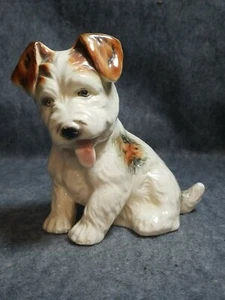 Vintage Pottery Terrier, 6 1/2" tall - Foto 1 di 7