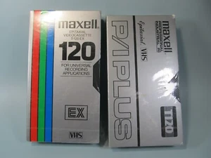 Two Maxell Epitaxial Blank Videocassette Tapes New / Sealed EX & Professional - Picture 1 of 7