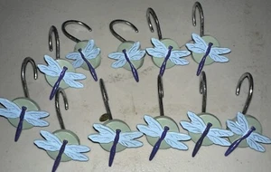 Set Of 11 Shower Curtain Hook Dragonfly Crafts Art - Picture 1 of 7