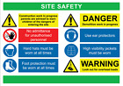 POSTER Notice Sign Opt Laminated Site Construction Health & Safety Instructions