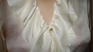 NUEVO NUEVO CON ETIQUETAS BLUSA CHAUS SEMI TRANSPARENTE SEE THU TOP VESTIDO TRAJE CAMISA LÍQUIDO SEDOSO 4 S - Imagen 1 de 1
