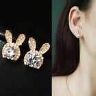 Cubic Zirconia Women Wedding Stud Earrings Cute 18k Yellow Gold Plated Jewelry