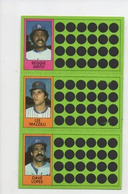 1981 Topps Baseball Scratch Off Reggie Smith Lee Mazzilli Dave Lopes - Image 1 of 2