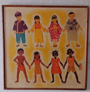 c.1920s Primitive Folk Art Painting Bygone Era American Historical - Picture 1 of 9