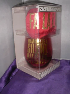 Slant 20oz w/ Silent Night eye mask barware drinking glass acrylic vessel Red - Picture 1 of 7