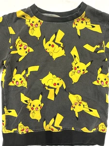 Boys S Pokemon Pikachu Gray Long Sleeve Pullover Sweater Sweatshirt - Picture 1 of 3