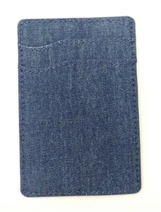 Portafoglio uomo stick on telefono blu denim pelle adesivo porta carte su misura - Foto 1 di 6