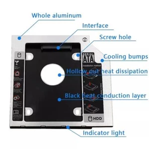 NEW HDD Universal CD/DVD Caddy SATA to SATA Hard Drive-Adapter For Laptop U3S2 - Afbeelding 1 van 15