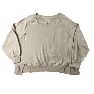 Sudadera American Eagle Seriously Lived In Manga Larga Cuello en V Beige Para Mujer’s M Foto 1 de 4