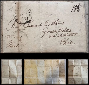 1827 Centre College 2nd Great Awakening Presbyterian S Crothers Stempelloser Brief - Bild 1 von 5