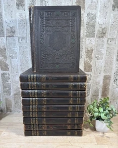 ⭐️Compton's Pictured Encyclopedia Complete 10 Volume Set 1929 VINTAGE⭐️Embossed - Picture 1 of 17