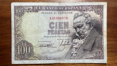 España 100 Pesetas 1946 Francisco de Goya Raro - Fino OPC Foto 1 de 2