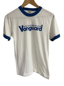 Vintage Screen Stars Vanguard Ringer T-Shirt weiß blau Sterne Gr. M Unisex 80er - Bild 1 von 7