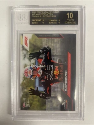 2023 Topps Now F1 Max Verstappen #43 Formula 1 Record BGS 10 BLACK LABEL - Image 1 of 4