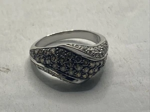 Ring 14 Karat Weißgold ca. 0,50 kt brauner und weißer Diamant Größe 7 - Bild 1 von 7