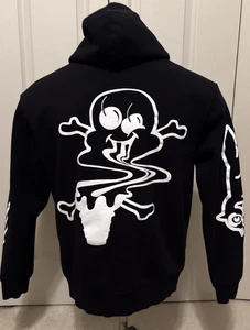 BBC Ice cream “L”Sweatshirt Hoodie 2 Side Graphic Black White Inner Fleece Logo - Picture 1 of 18