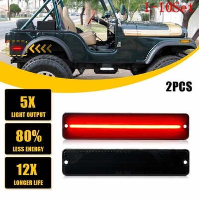 Juego de 1-10 luces de estacionamiento marcadoras laterales traseras rojas humo para Jeep CJ5 CJ6 CJ7 1968-1983 Foto 1 de 4