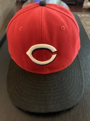 New Era Cool Base 59fifty 7 1/8 MLB Cincinnati Reds Authentic Baseball Cap Hat - Image 1 of 4