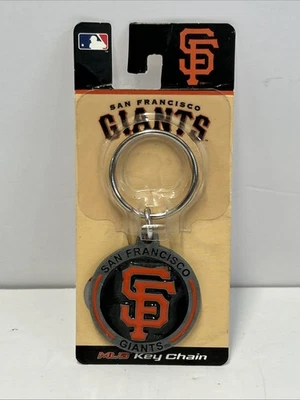San Francisco Giants Raised MLB Logo Pewter Key Chain Vintage New - Image 1 of 2