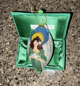 Pier One Li Bien Reverse Painted Glass Christmas Ornament Angel Dove Year 2008 - Picture 1 of 6