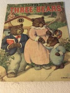 1938 The Three Bears Softcover Whitman #937 Color Illustrated Linen Like - Imagen 1 de 4