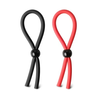 Anel peniano de liberação rápida estilo laço silicone ajustável  - Imagem 1 de 4