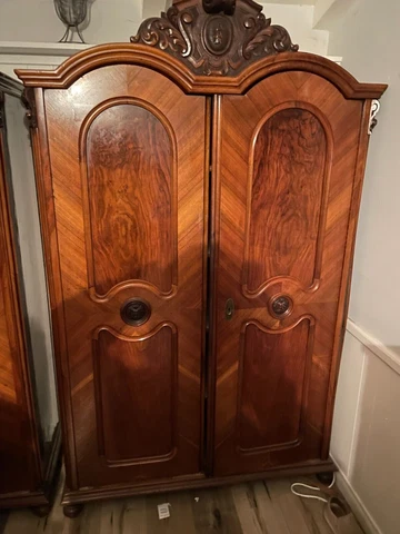 Vintage or Antique Victorian Walnut Armoire Wardrobe Cover