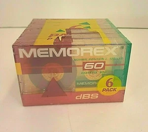 Memorex DBS 60 Normal Bias (Type I) Audio Cassette Tapes Korea 6-Pack Sealed NIP - Picture 1 of 2