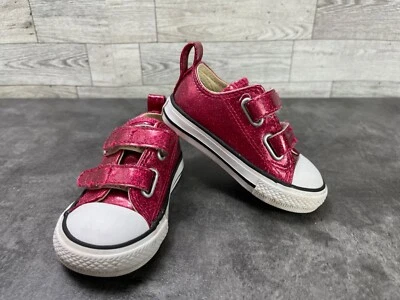 converse All Star Ctas Sneakers Infant 4 M Shoes Red Patent Glitter Double Strap - Image 1 of 4