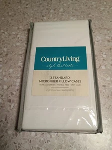 COUNTRY LIVING 2 STANDARD MICROFIBER PILLOW CASES 20"X30" -NEW!! - Picture 1 of 4