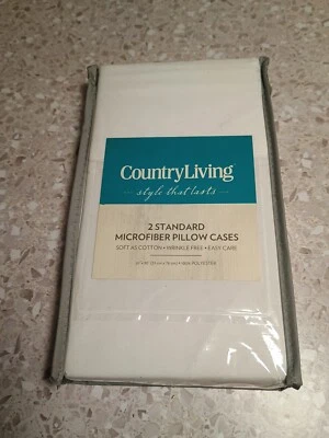 COUNTRY LIVING 2 FUNDAS DE ALMOHADA DE MICROFIBRA ESTÁNDAR 20"X30" - ¡NUEVAS!! Foto 1 de 4