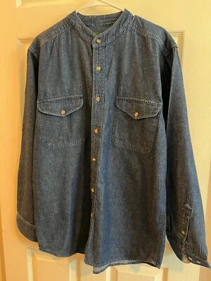 Scandia Woods Men’s Denim Shirt Size Large - 100% Cotton, Button-Up Casual Shirt - Image 1 of 4